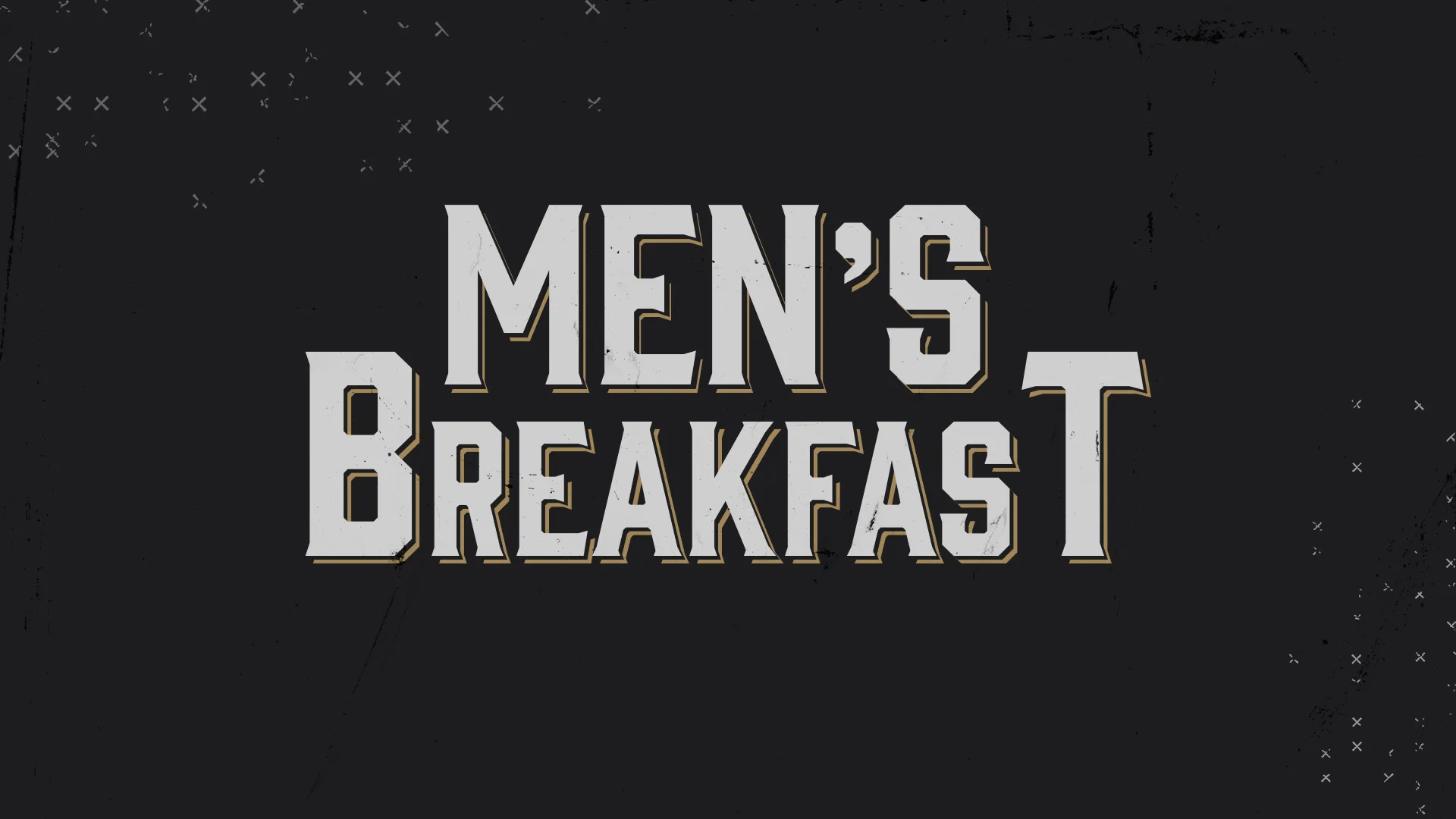 Kick-start your morning with fellowship and good food using this 'Men's Breakfast' church graphic. The rugged, grunge-inspired design is perfect for inviting the men of your congregation to a time of bonding and spiritual growth over breakfast.