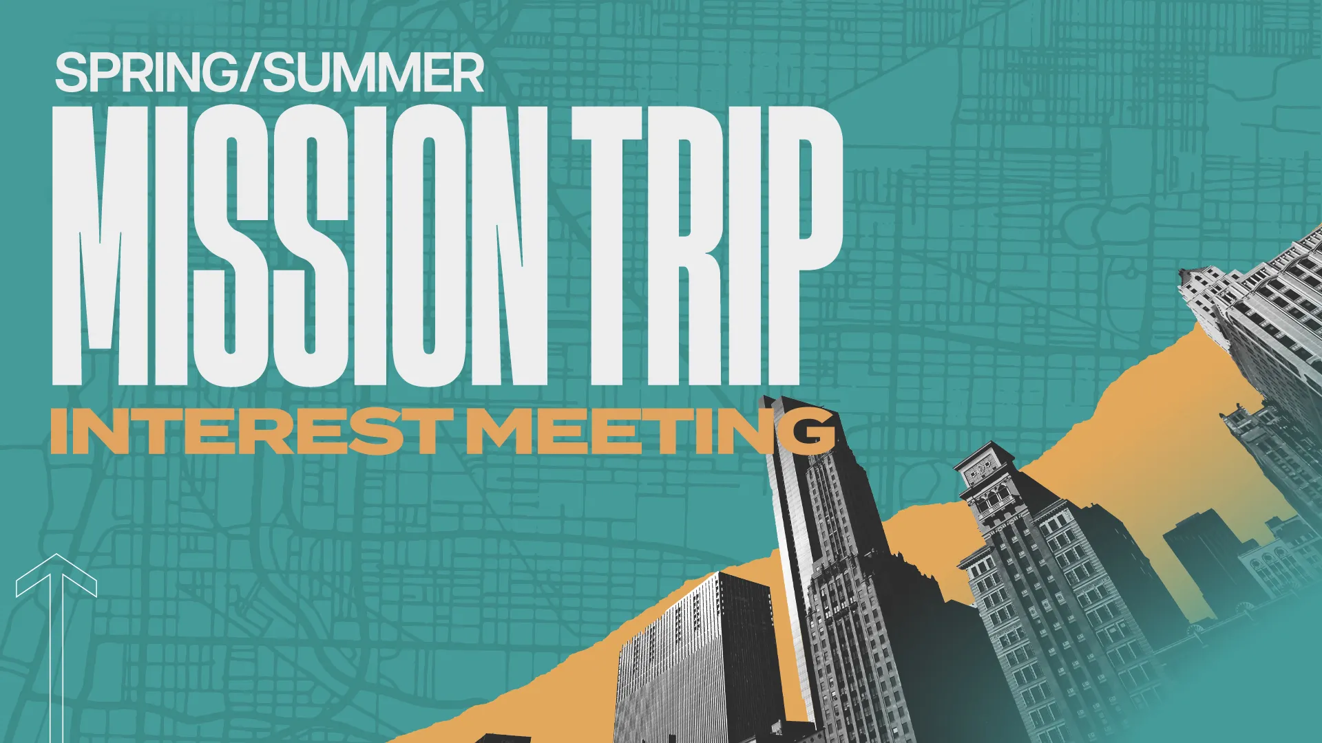 Capture the attention of your church community with this "Spring/Summer Mission Trip Interest Meeting" graphic. With its clear, professional design, it's perfect for calling volunteers to action and involvement in seasonal church missions.
