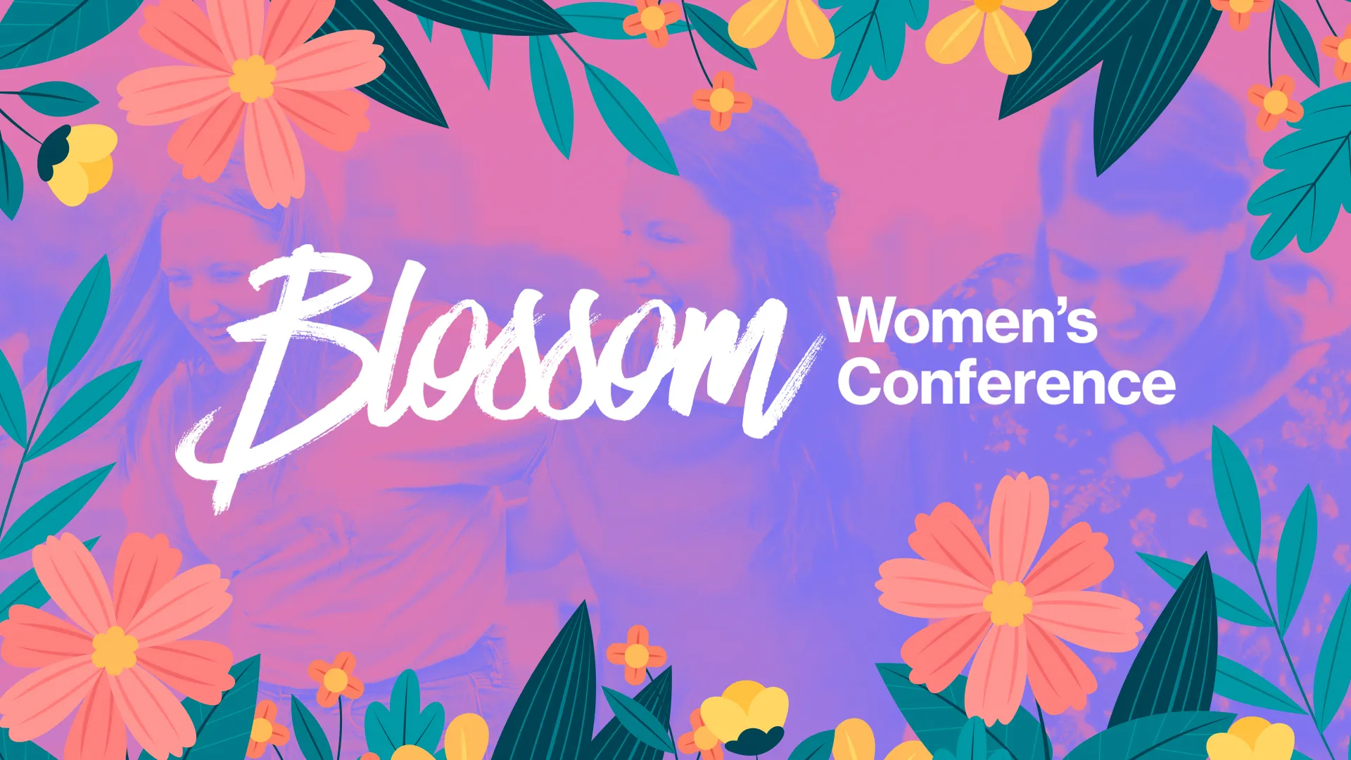 Brighten Up Your Church'S Event Calendar With This Lively And Floral 'Blossom Women’s Conference' Template. Its Playful Mix Of Vibrant Colors And Florals Makes It A Perfect Pick For Spring Events And Women'S Ministry Gatherings, Celebrating Growth And Fellowship In A Spirited Atmosphere.