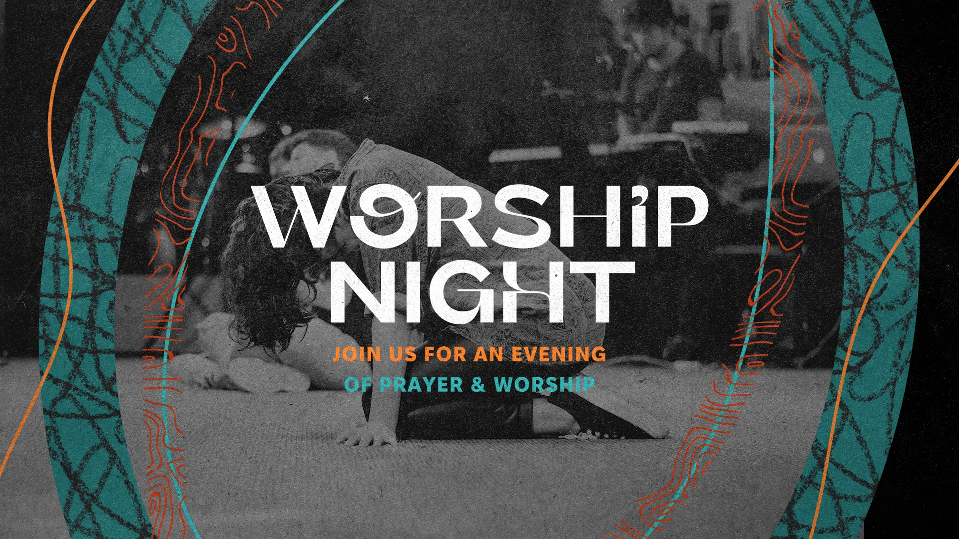 Set A Contemplative Mood With This 'Worship Night' Graphic, Inviting The Community For An Evening Filled With Prayer And Heartfelt Worship. The Soulful Image Combined With Earthy Textures And Warm Tones Creates A Welcoming Call To Worship, Reflection, And Spiritual Connection.