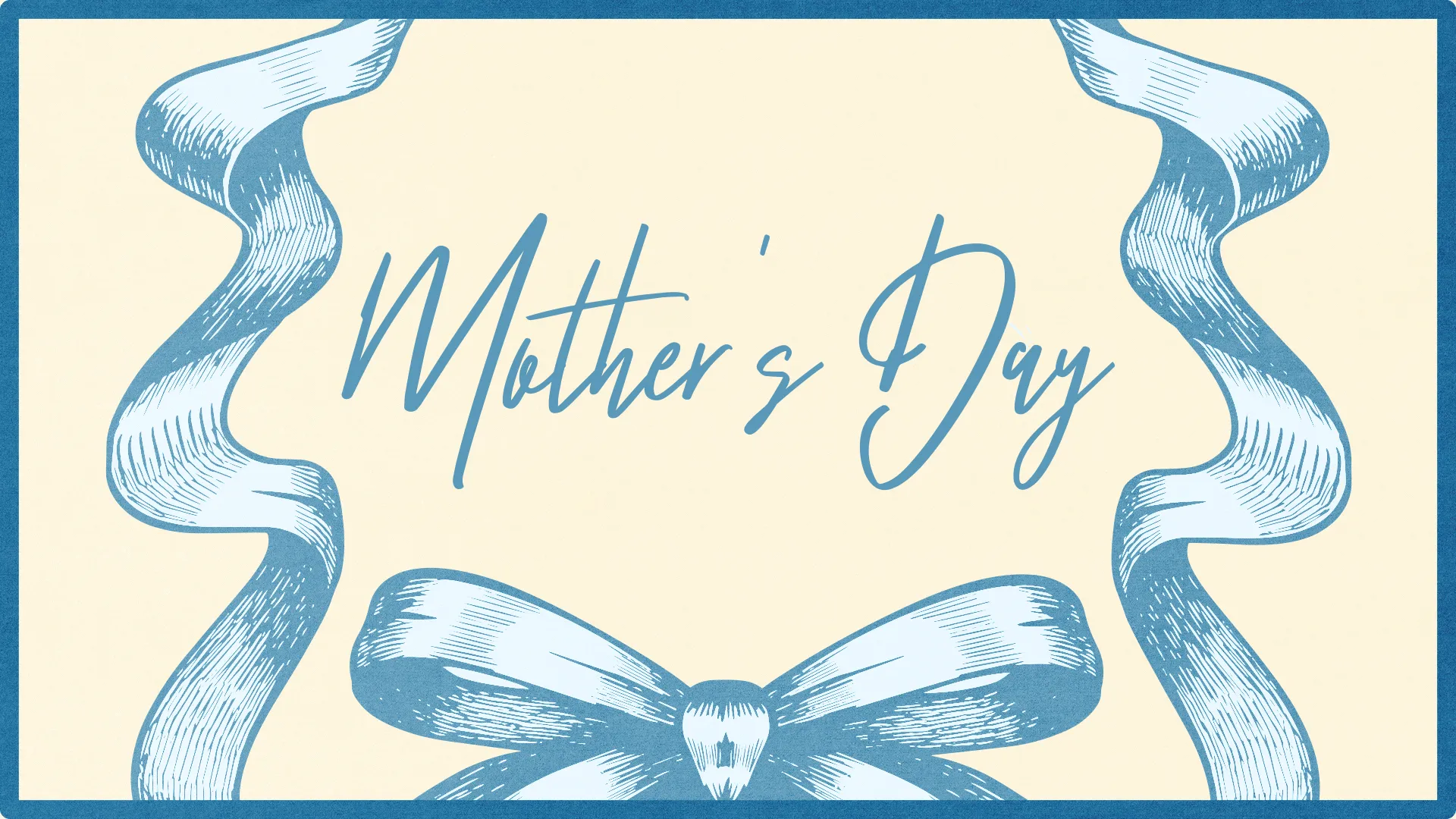 Express Your Appreciation For Mothers With This Classic 'Mother'S Day' Graphic, Adorned With Elegant Ribbons And Soft Hues. It’s A Warm And Graceful Choice For Church Media Celebrating Motherhood.