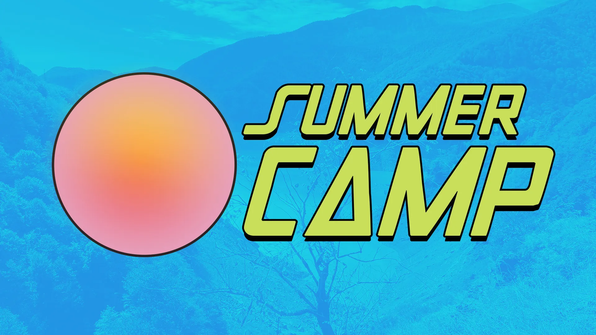 This "Summer Camp" template features a bright and energetic design, perfect for promoting church summer camp events. The bold colors and playful typography create an inviting and adventurous atmosphere, ideal for engaging young participants.