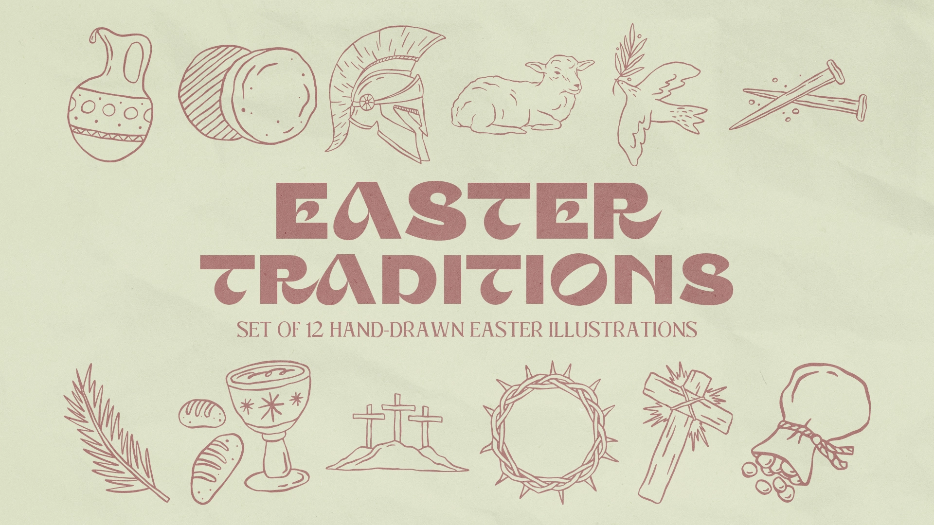 Infuse Your Church Media With The Warmth Of Tradition Using Our 'Easter Traditions' Set, Showcasing A Collection Of 12 Hand-Drawn Illustrations That Beautifully Capture The Essence Of The Holiday'S Customs And Symbols.