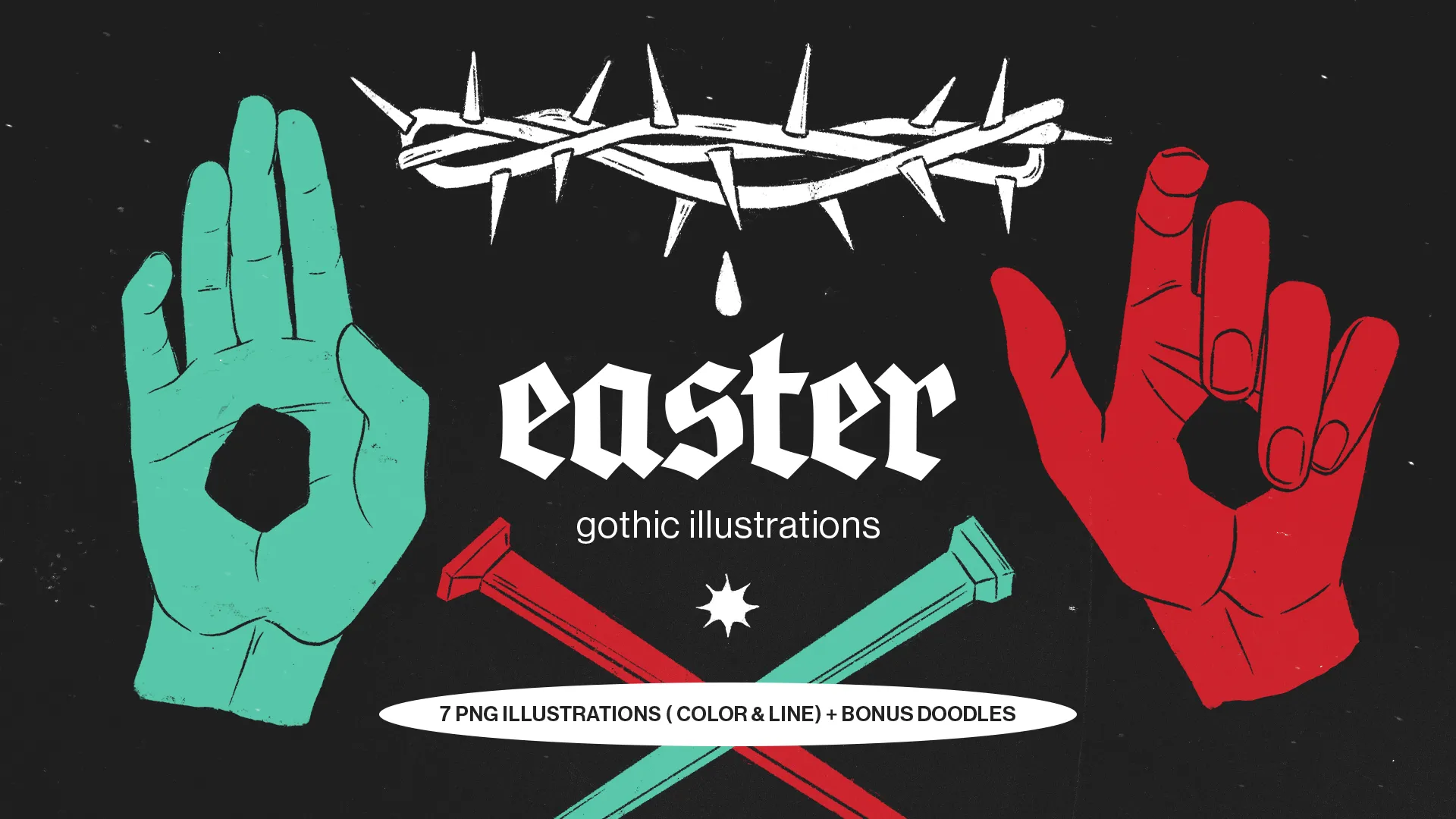 Easter Gothic Illustrations | Church Media | Design Resources | Design Elements